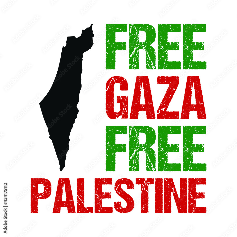 Free gaza free palestine - vector background, poster, slogan, t-shirt