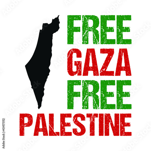 Free gaza free palestine - vector background, poster, slogan, t-shirt design.