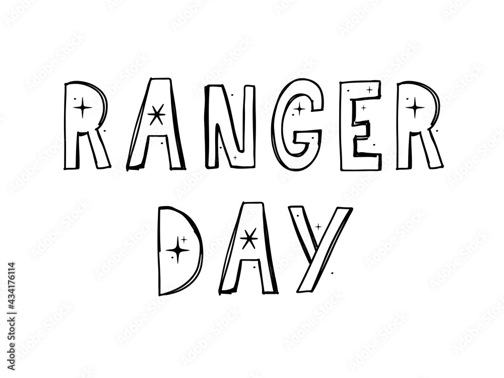 World Ranger Day . Text letter design suitable for greeting card poster and banner World Ranger Day . Text letter design suitable for greeting card poster and banner
