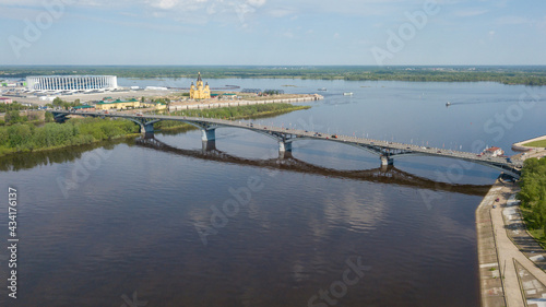 Nizhny Novgorod. Kanavinsky bridge over the Oka river in the city center