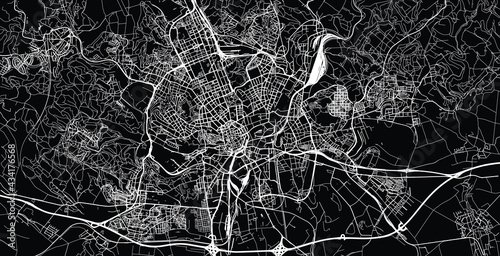 Urban vector city map of Brno, Czech Republic, Europe