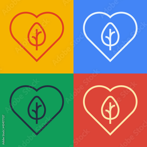 Pop art line Vegan food diet icon isolated Pop art line background. Organic, bio, eco symbol. Vegan, no meat, lactose free, healthy, fresh and nonviolent food. Vector