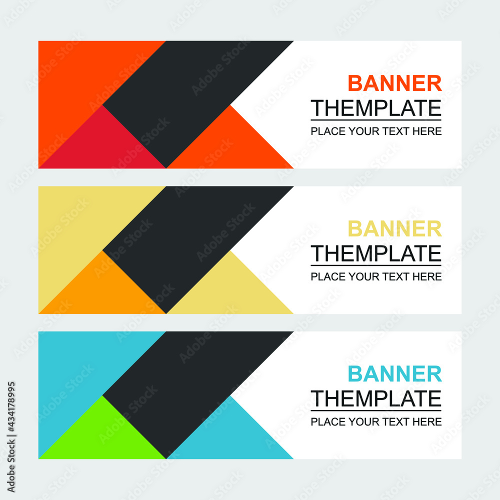 Fototapeta premium Set of abstract vector banners design. Collection of web banner template. modern template design for web ads flyer poster background