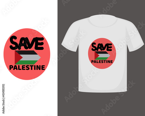 t-shirt design template save Palestine