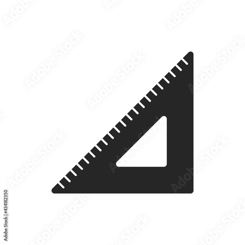 Triangle measurement protractor illustration icon. Triangle ruller scale geometry vector tool