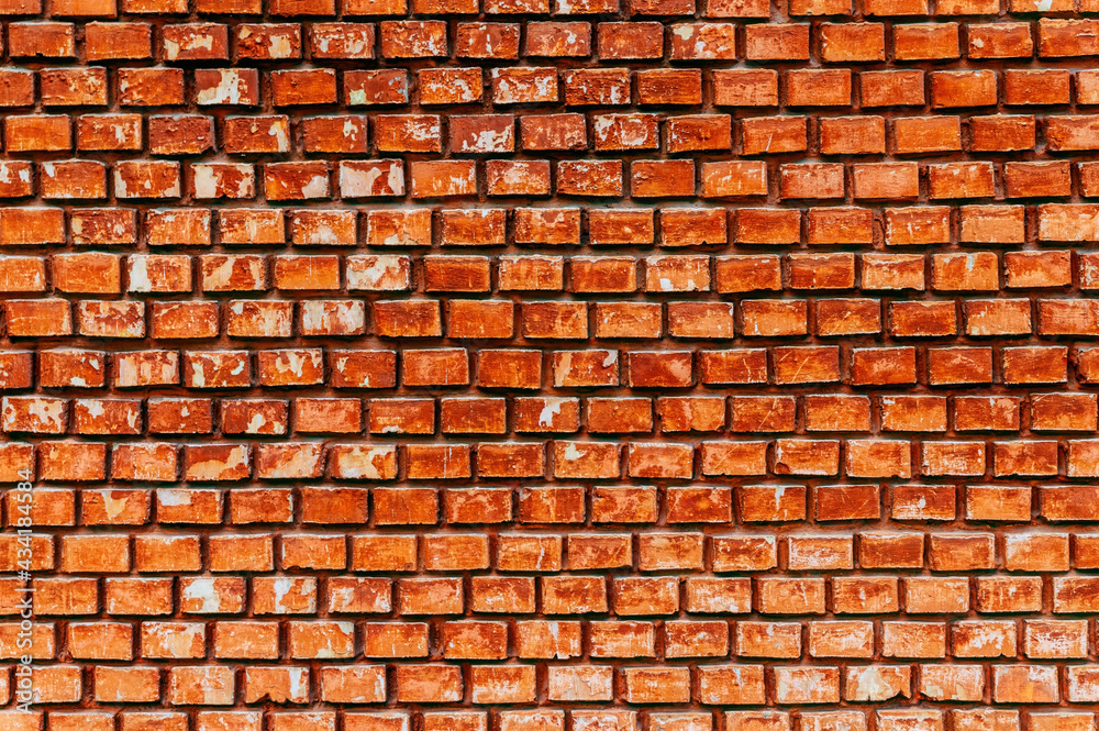 Red brick weathered wall background Red brick weathered wall background