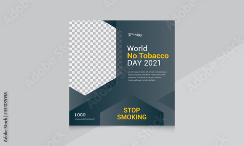 World No Tobacco Day Social Media Post Template Design