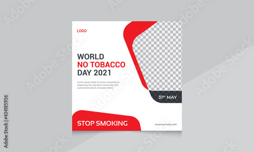 World No Tobacco Day Social Media Post Template Design