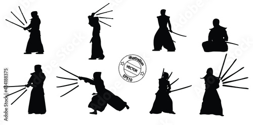 Kendo warrior silhouette.