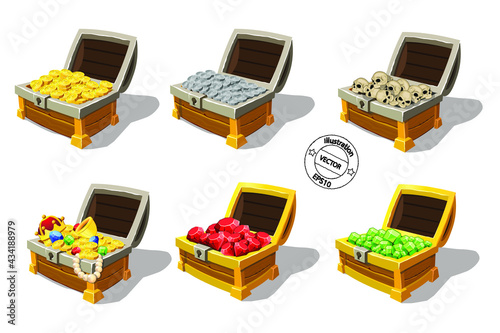 Chest set. Treasure set.