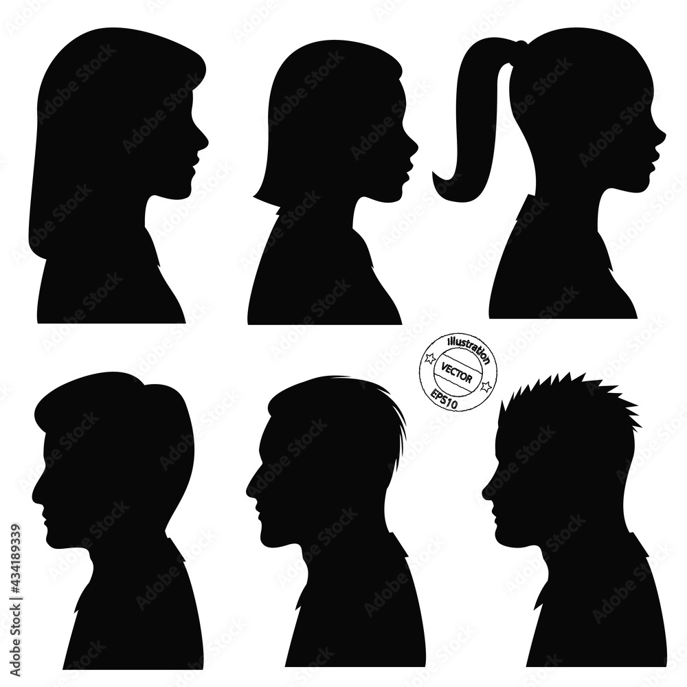 Set of person silhouette