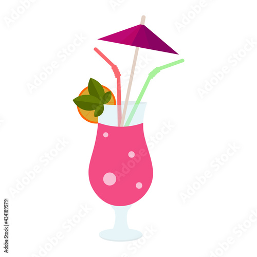 Vector illustration of summer cocktails.