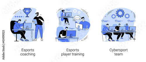 Video games abstract concept vector illustrations.