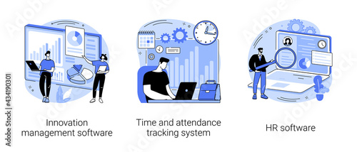Business management abstract concept vector illustrations.