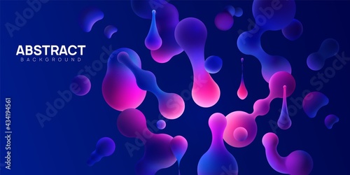 Abstract vector illustration with morphing balls on dark background.