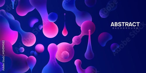 Abstract vector illustration with morphing balls on dark background.