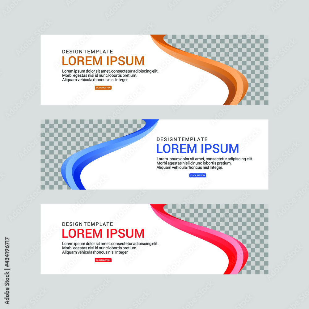 Set of abstract vector banners design. Collection of web banner template. modern template design for web, ads, flyer, poster background