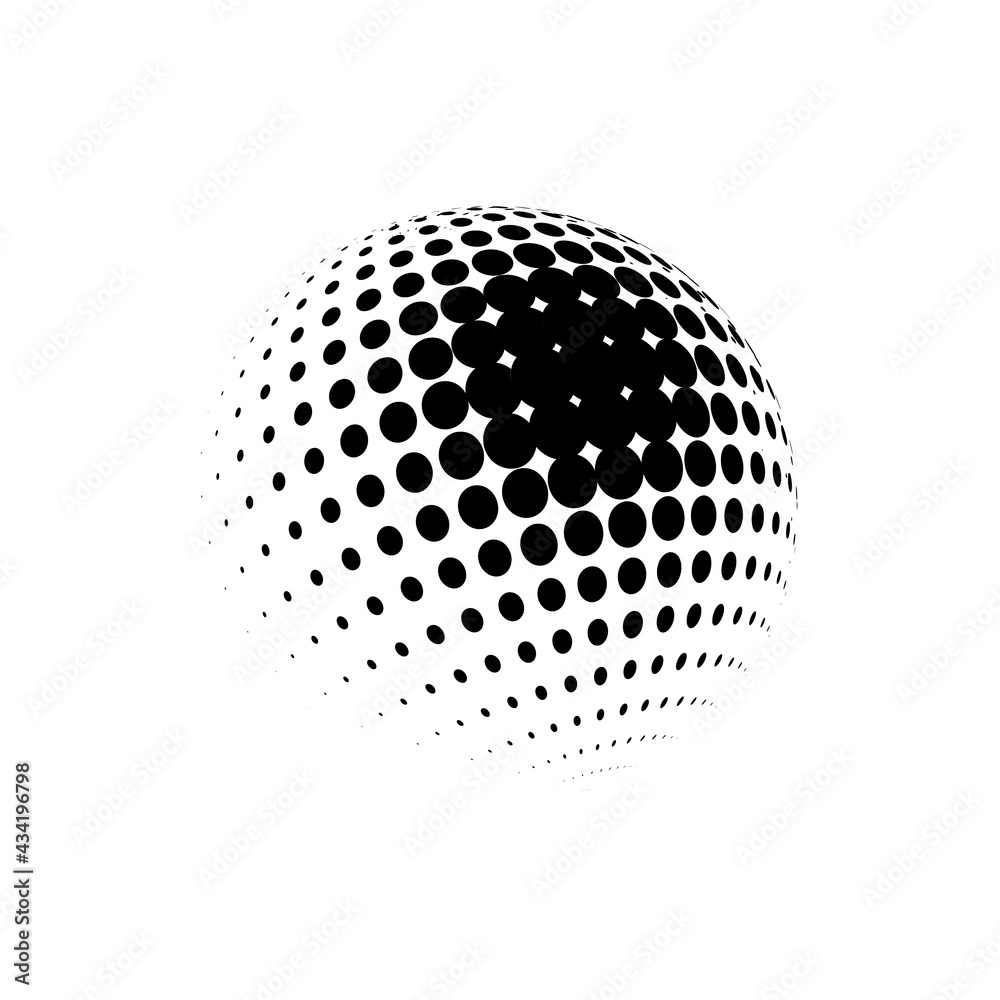 Halftone sphere dotted vector illustration. Circle halftone patterns dots logo. Globe vector illustration. Halftone sphere dotted vector illustration. Circle halftone patterns dots logo. Globe vector illustration.