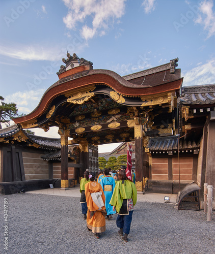 Nijo castle gate in Kyoto, Japan photo