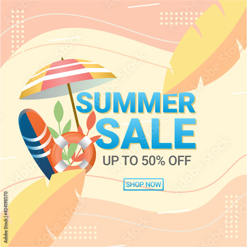 Summer Sale heading design for banner or poster template