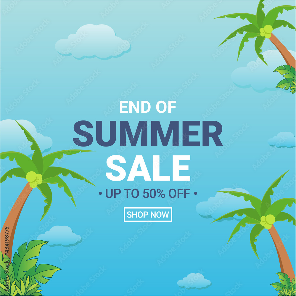 Summer Sale heading design for banner or poster template