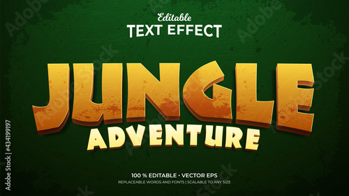 Fotografie, Obraz Jungle Adventure Textured Background 3d Style Editable Text Effects Template