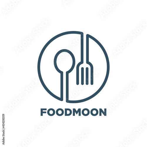 Food logo design with geometry