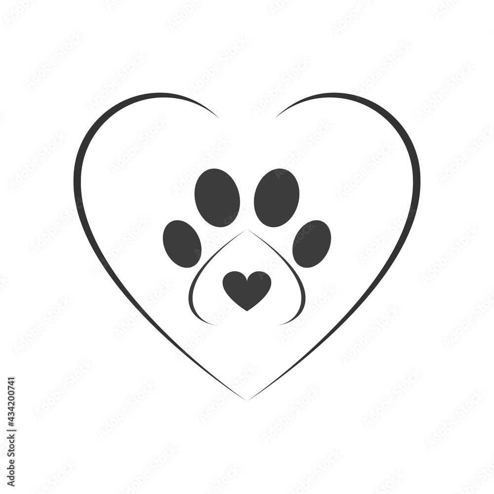 Animal paw icon. Flat design. Vector illustration. Animal paw icon. Flat design. Vector illustration.