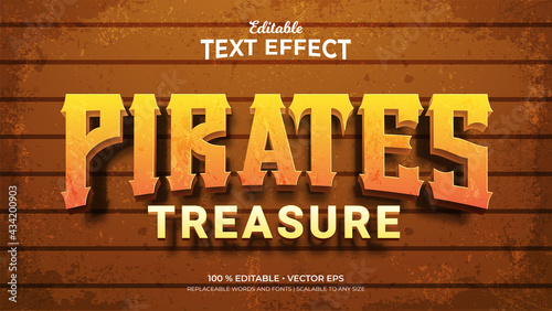 Pirates Treasure Textured Background 3d Style Editable Text Effects Template