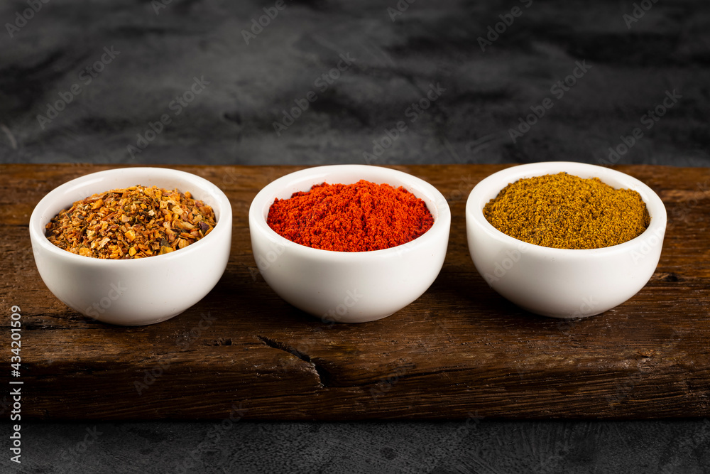 Variety of spices and seasonings on the table. Variety of spices and seasonings on the table.
