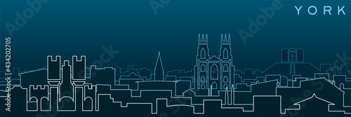 York Multiple Lines Skyline and Landmarks