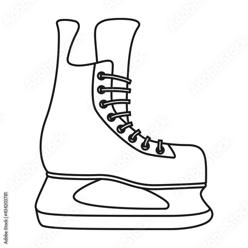 Ice hockey skate or ice skating boot in vector icon