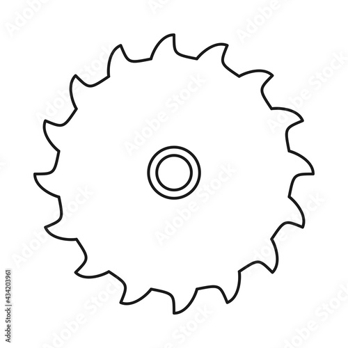Circular saw blade or table saw blade for power tool in vector icon