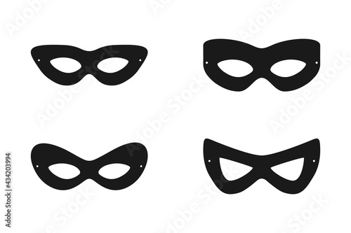 Super hero mask or villian face mask eye mask template in vector set