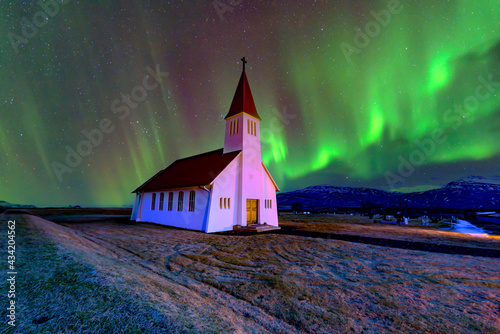 Beautiful view of Vikurkirkja christian church photo