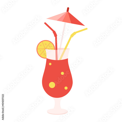 Vector illustration of summer cocktails.