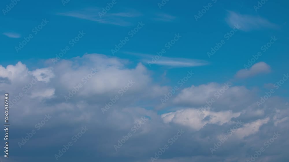 Fluffy cumulus white clouds moving fast in time-lapse. Daylight summer, cloudy heaven background. Timelapse of beautiful clouds transform in open sky, cloudscape, cloud overhead Fluffy cumulus white clouds moving fast in time-lapse. Daylight summer, cloudy heaven background. Timelapse of beautiful clouds transform in open sky, cloudscape, cloud overhead
