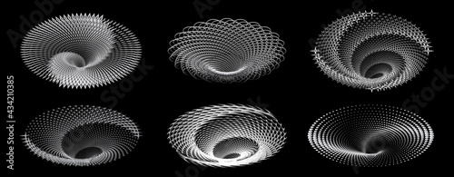 Tunnel or wormhole. Background abstract vector images set