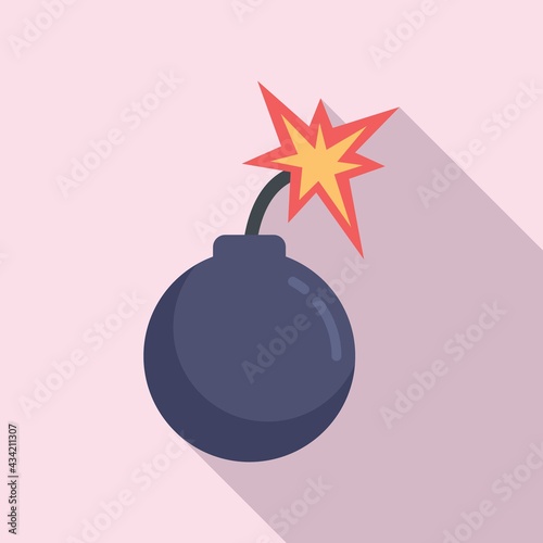 Rage bomb icon, flat style
