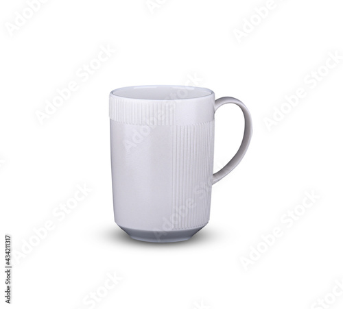 white mug empty ceramic on white background