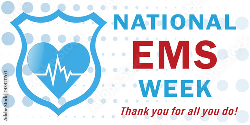 Vector illustration for the national emergency week, traditionally celebrated in May, and serves as a thank you to its people who save lives. All elements are isolated.