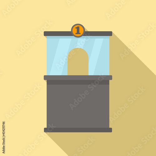 Bank teller icon, flat style