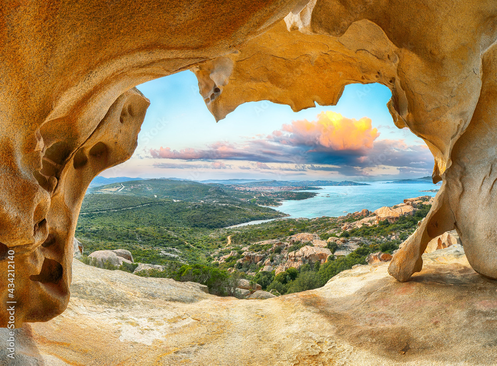 Samolepka Fantastic view on Palau  from popular travel destination Bear Rock (Roccia dell’Orso)
