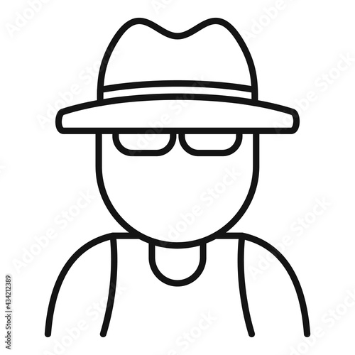 Man hitchhiking icon, outline style