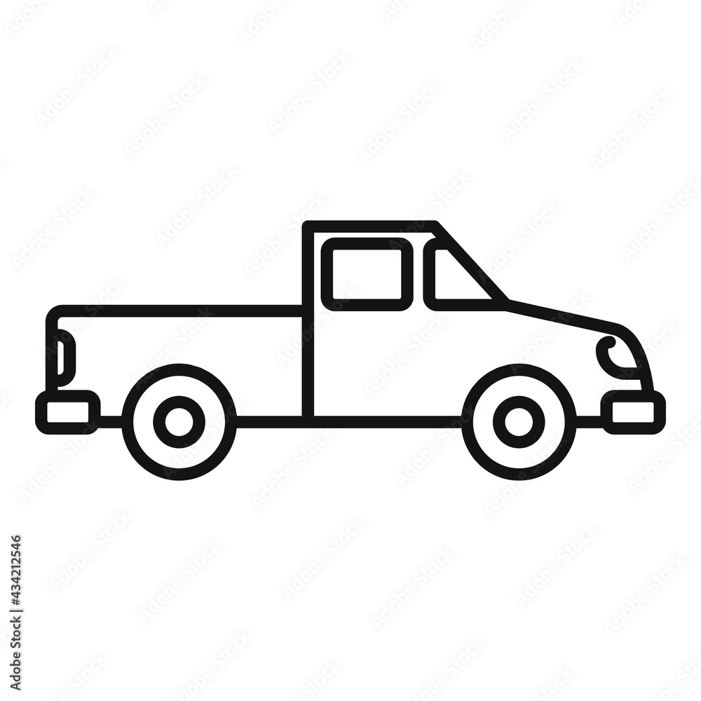 Hitchhiking pickup icon, outline style