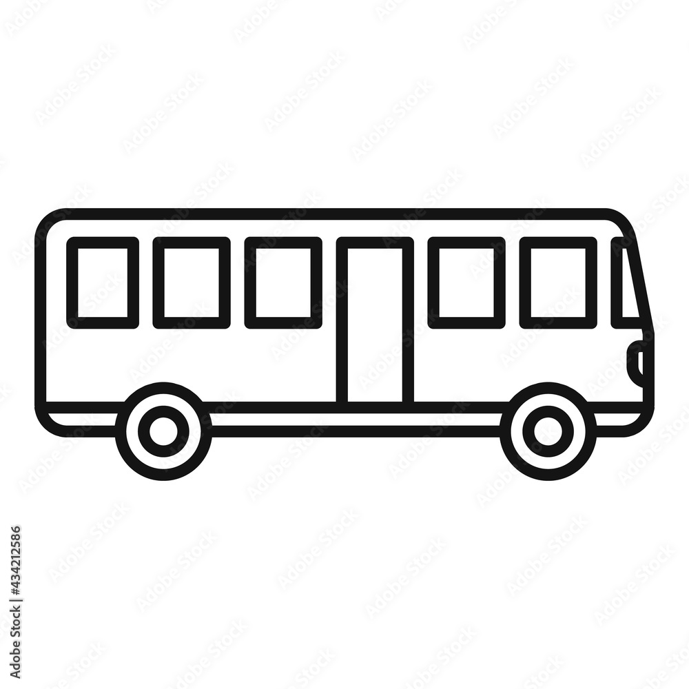 Hitchhiking bus icon, outline style