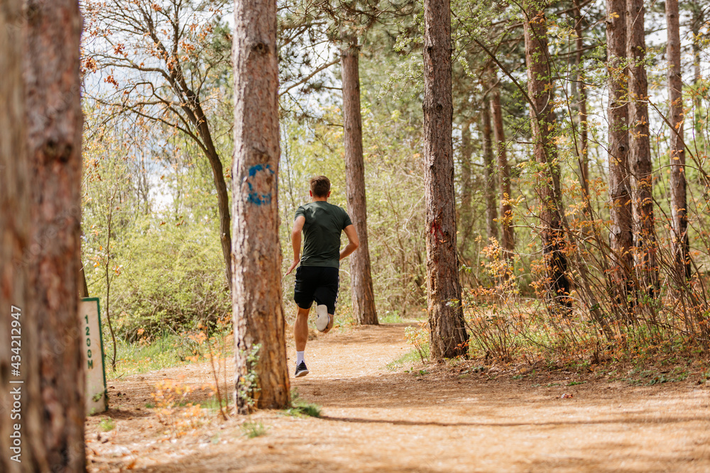 Fototapeta premium Active healthy runner jogging outdoor