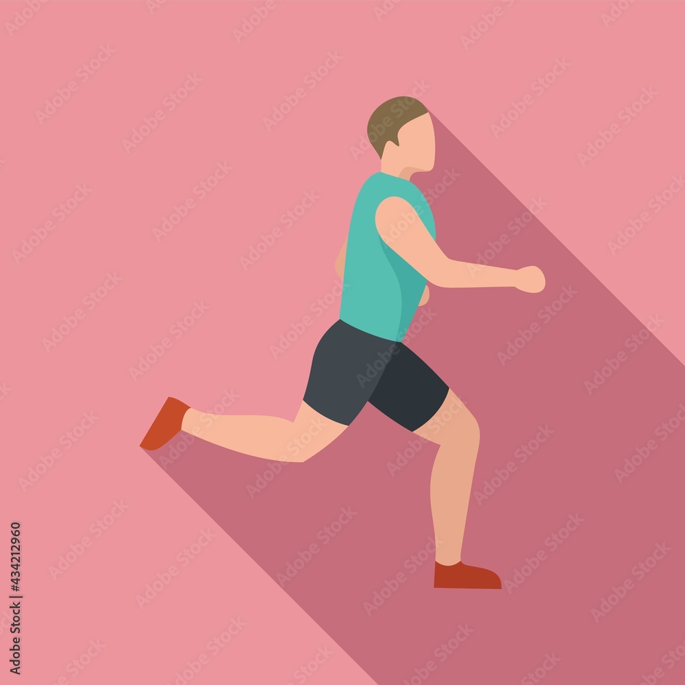 Running sportsman icon, flat style Running sportsman icon, flat style