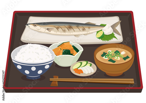 焼き魚定食（さんま）
