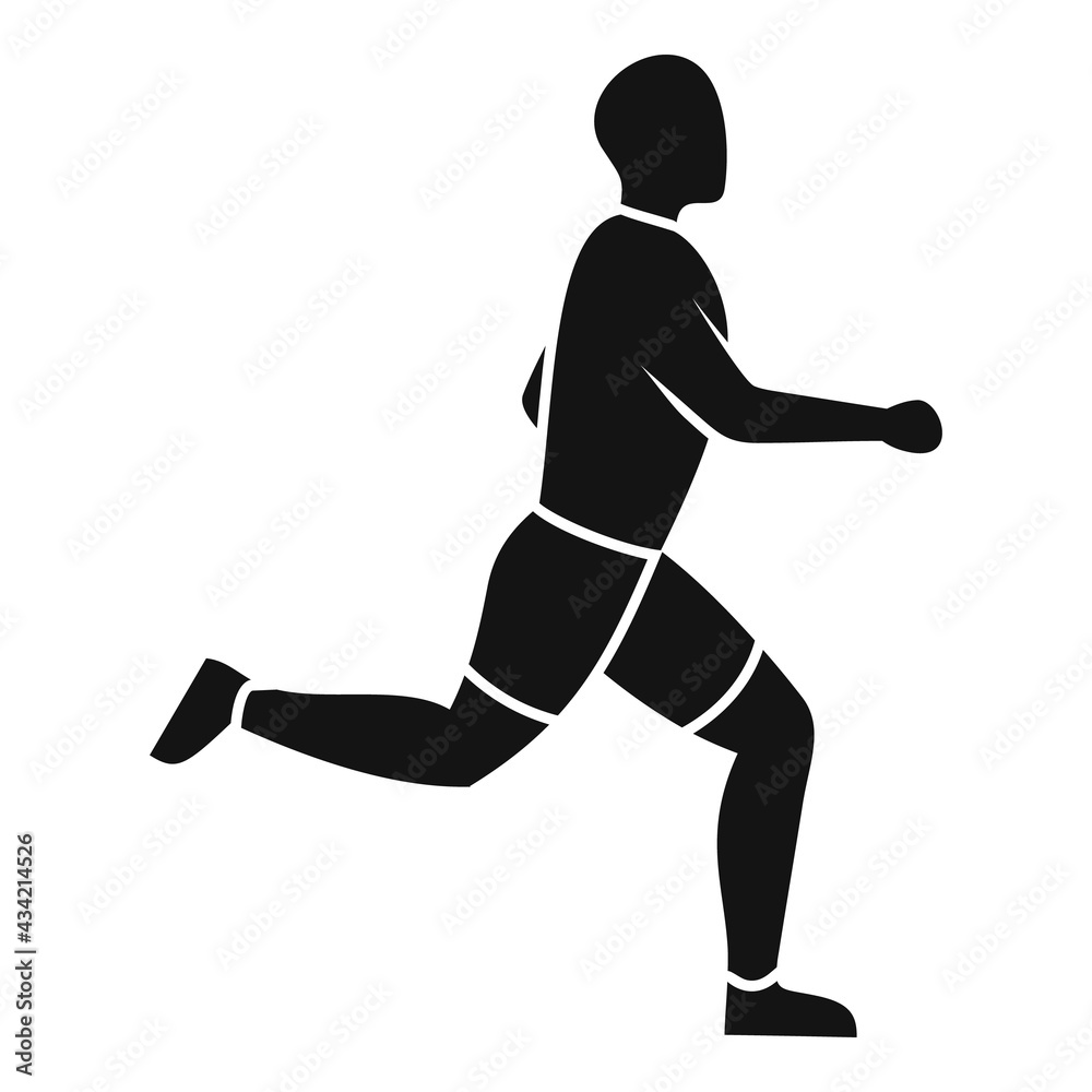 Running sportsman icon, simple style
